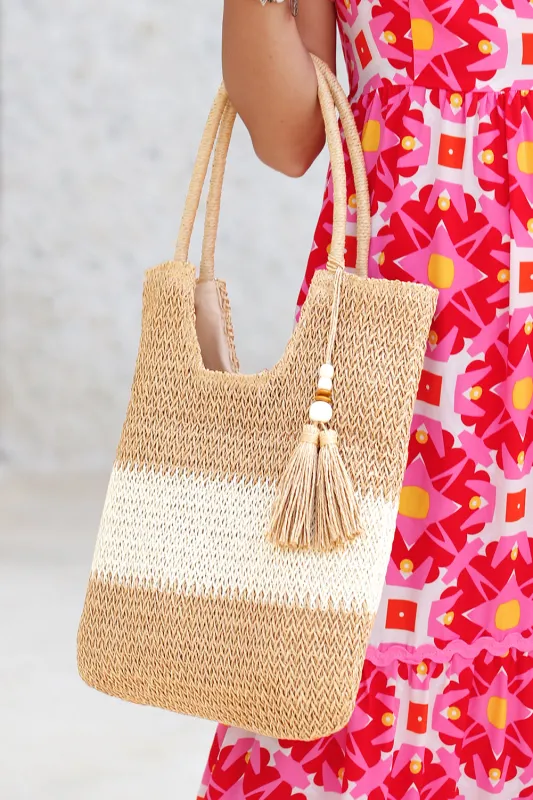 Threaded Pear Layla Tassel Decor tote Bag made by Threaded Pear