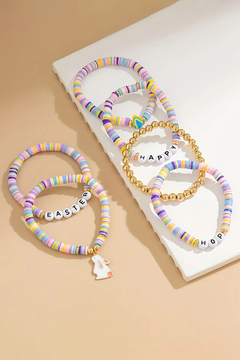 Threaded Pear Kylee Beaded Elastic Layer Bracelet sold by Zulily