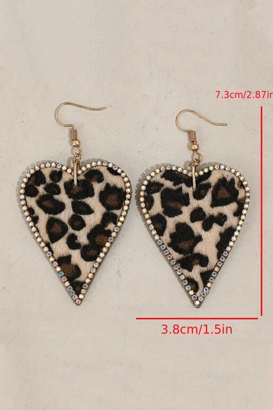 Threaded Pear Natalie Print Heart Shape Earrings made by Threaded Pear