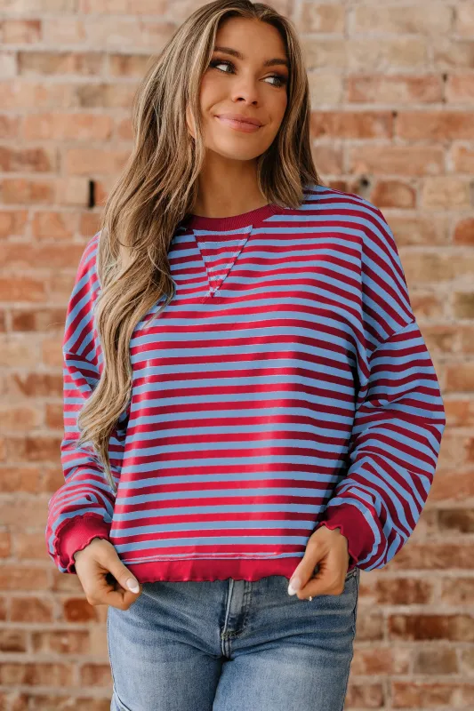 Threaded Pear Zuri Ribbed Trim Oversize Sweatshirt made by Threaded Pear