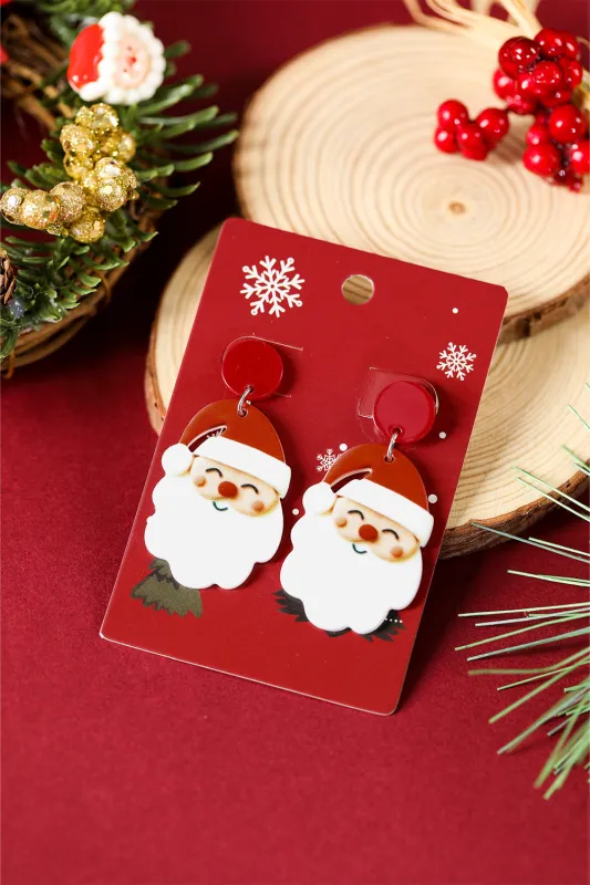 Threaded Pear Violeta Father Christmas Dangle Earrings made by Threaded Pear