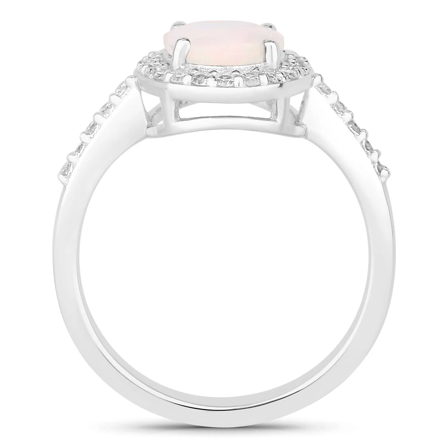 Fine Color Jewels 1.22 Ct Genuine Ethiopian Opal and Lab Grown Diamond Silver Ring sold by Zulily product image thumbnail 2