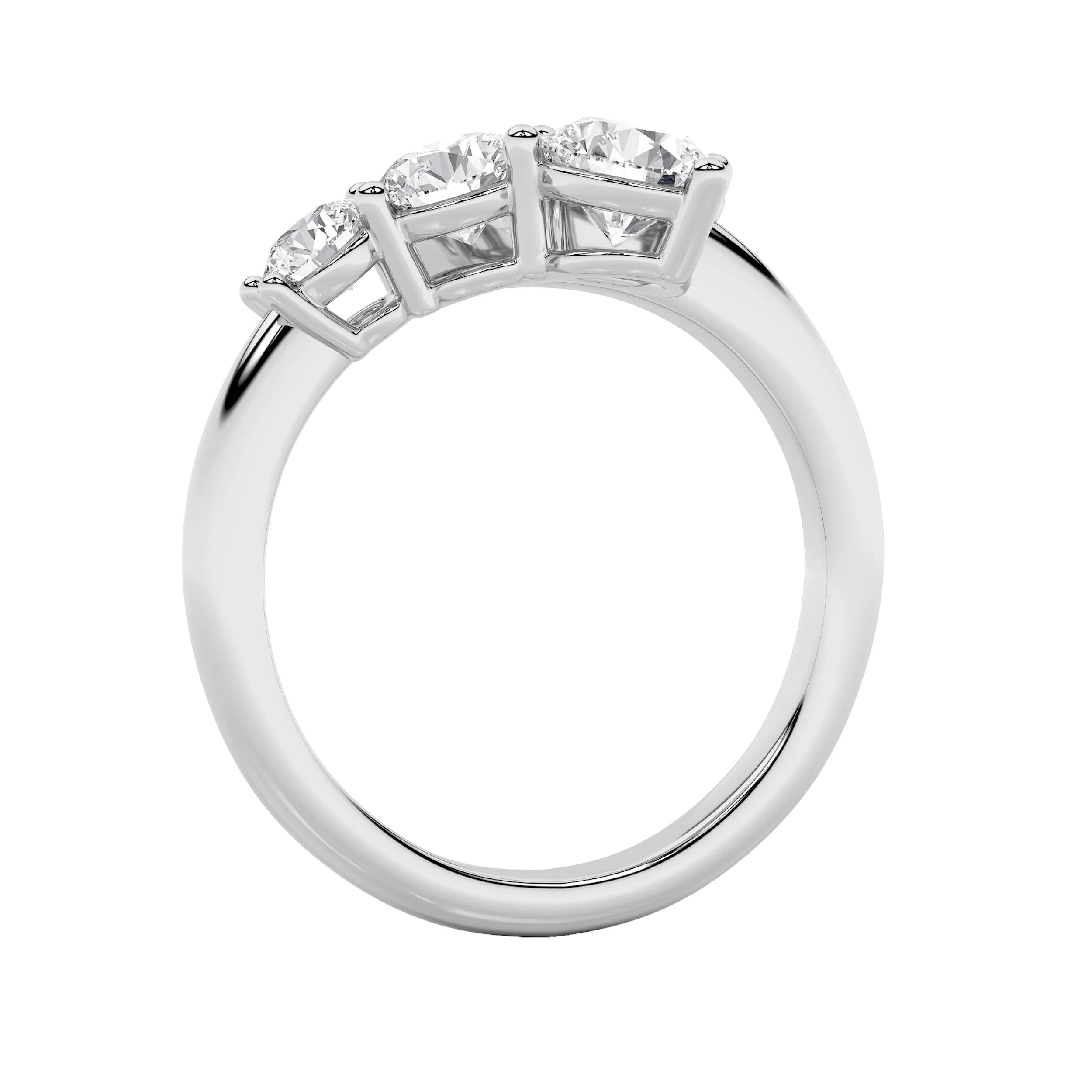 1.5Cttw Round Shaped Lab Grown Diamond (F/VS) Three Stone Engagement Ring 14K Gold sold by Zulily product image thumbnail 5
