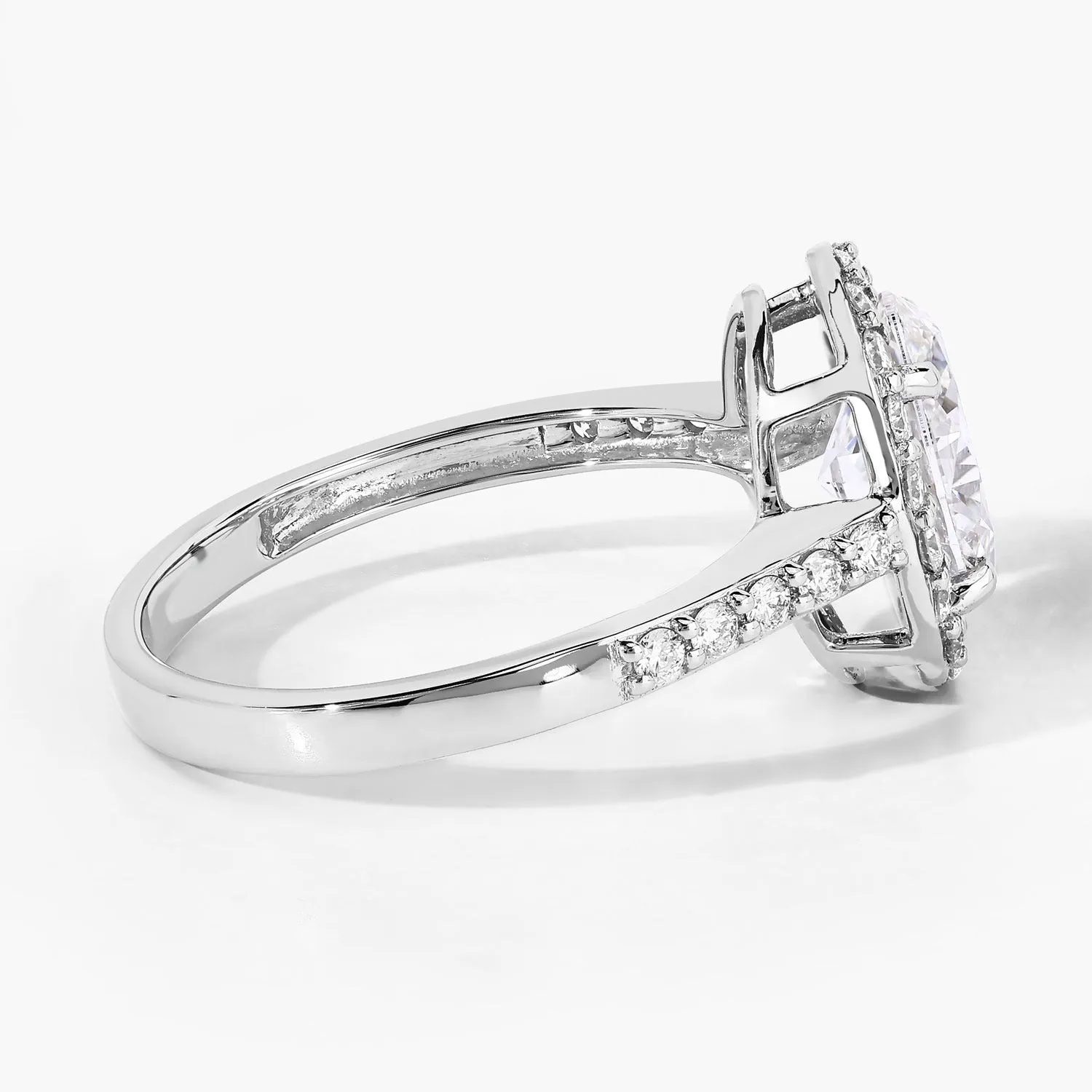 1.98 Ct Oval Lab Diamond Platinum Prong Halo Bridal Cathedral Ring with Pave Band sold by Zulily product image thumbnail 5