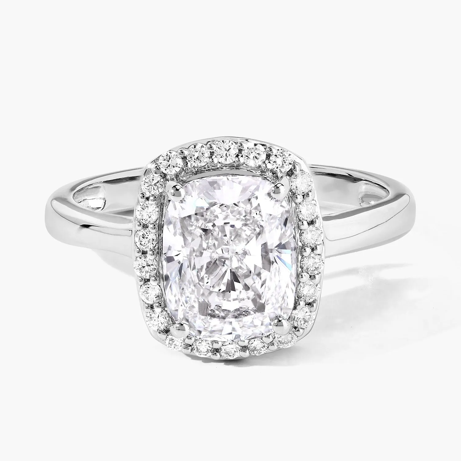 2.74 Ct Cushion Lab Grown Diamond Prong Platinum Bridal Halo Ring sold by Zulily product image thumbnail 4