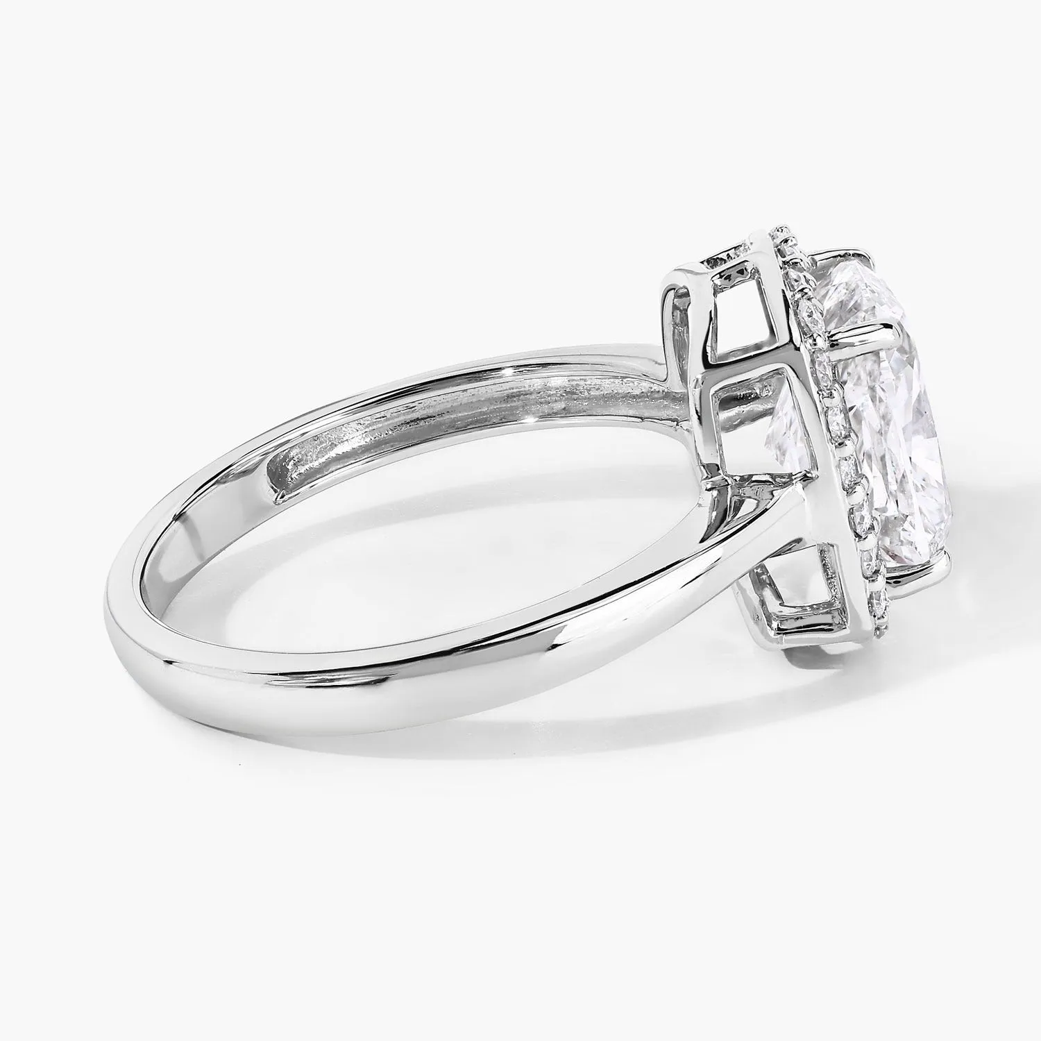 2.74 Ct Cushion Lab Grown Diamond Prong Platinum Bridal Halo Ring sold by Zulily product image thumbnail 5