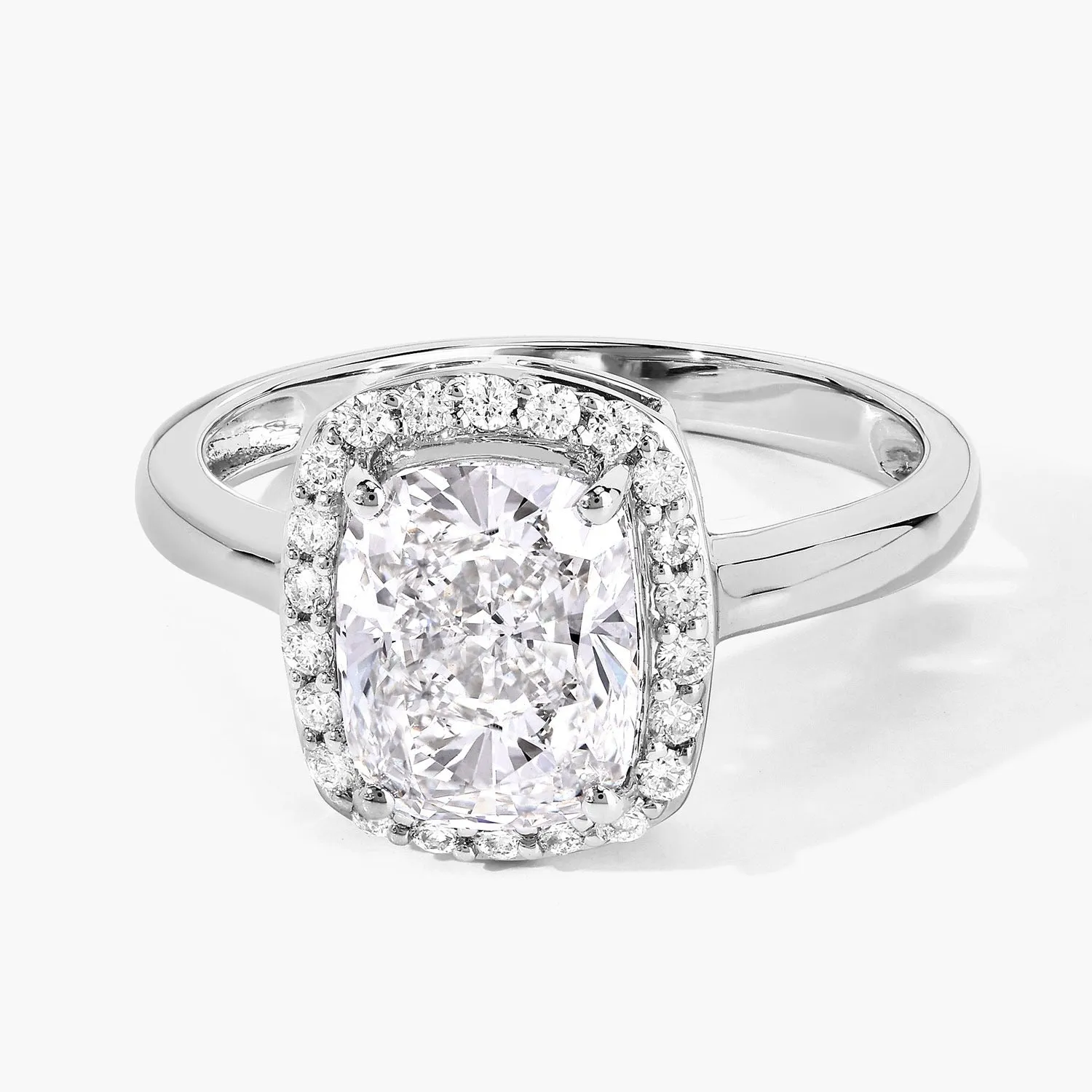 2.74 Ct Cushion Lab Grown Diamond Prong Platinum Bridal Halo Ring sold by Zulily product image thumbnail 2