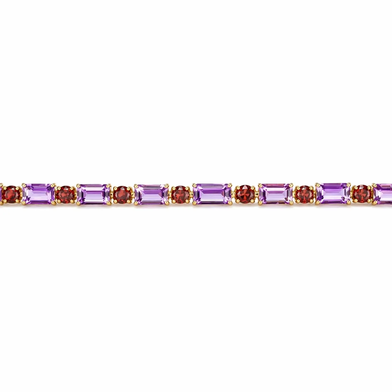 16.96 Ct Multi-Gemstone Prong Yellow Gold Plated Silver Alternating Inline Box Clasp Tennis Bracelet sold by Zulily product image thumbnail 3