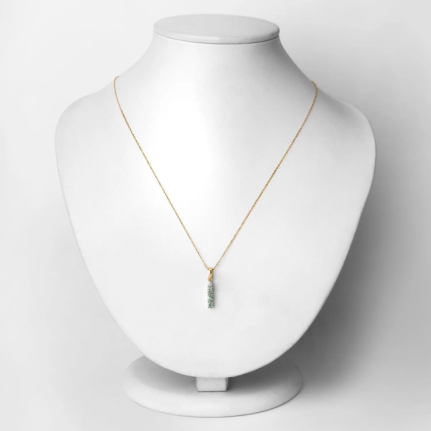 0.42 Ct Genuine Oval Alexandrite and Diamond 18K Yellow Gold 3 Stone Pendant sold by Zulily product image thumbnail 2