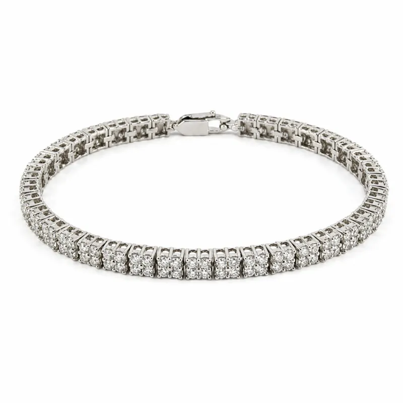 7.3 Ct Round White Topaz Prong Silver Tennis Bracelet made by Zulily