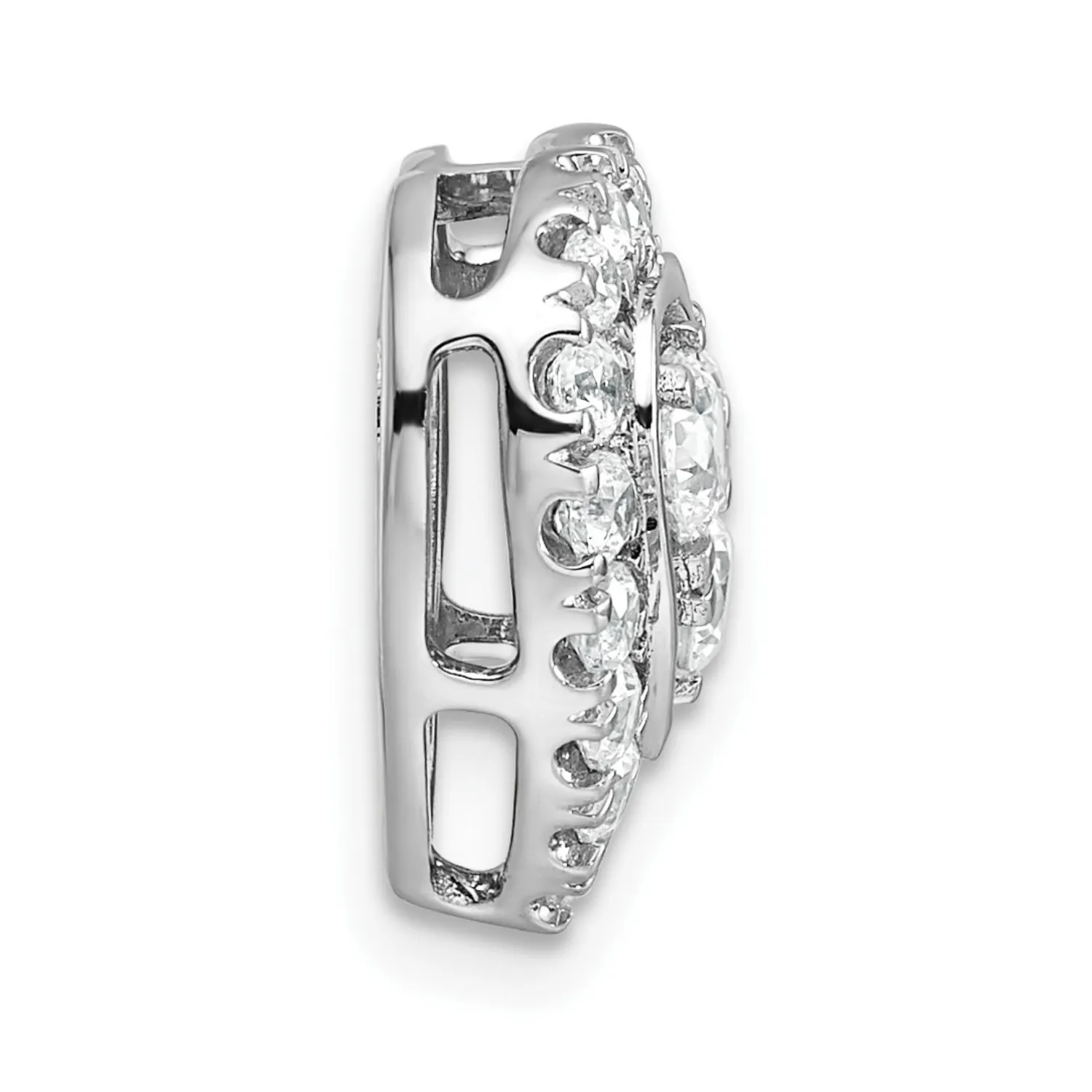 Lab Grown Diamond Halo Heart Chain Slide Pendant 14k Gold sold by Zulily product image thumbnail 2