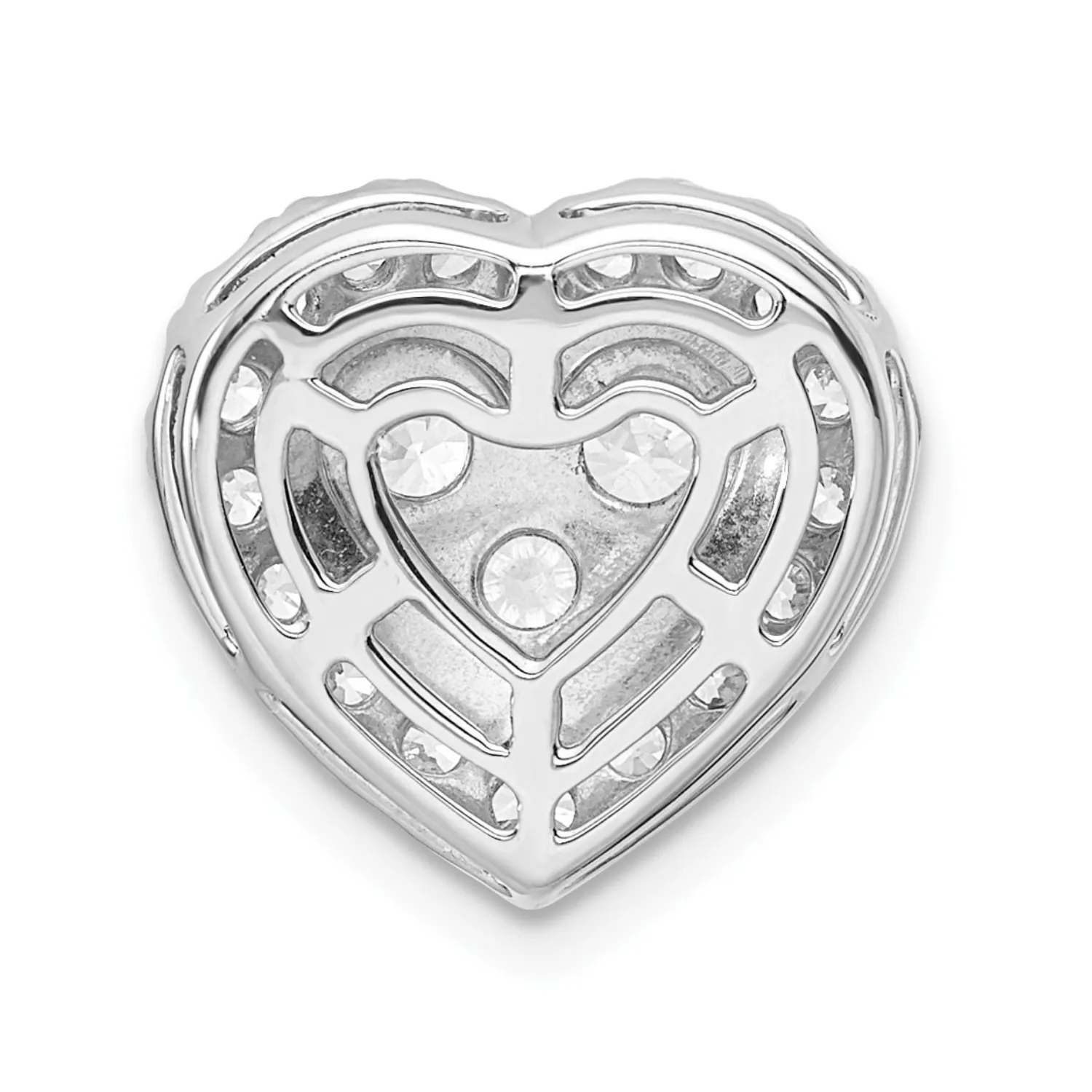 Lab Grown Diamond Halo Heart Chain Slide Pendant 14k Gold sold by Zulily product image thumbnail 3