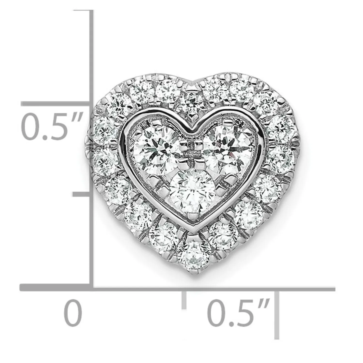 Lab Grown Diamond Halo Heart Chain Slide Pendant 14k Gold sold by Zulily product image thumbnail 4