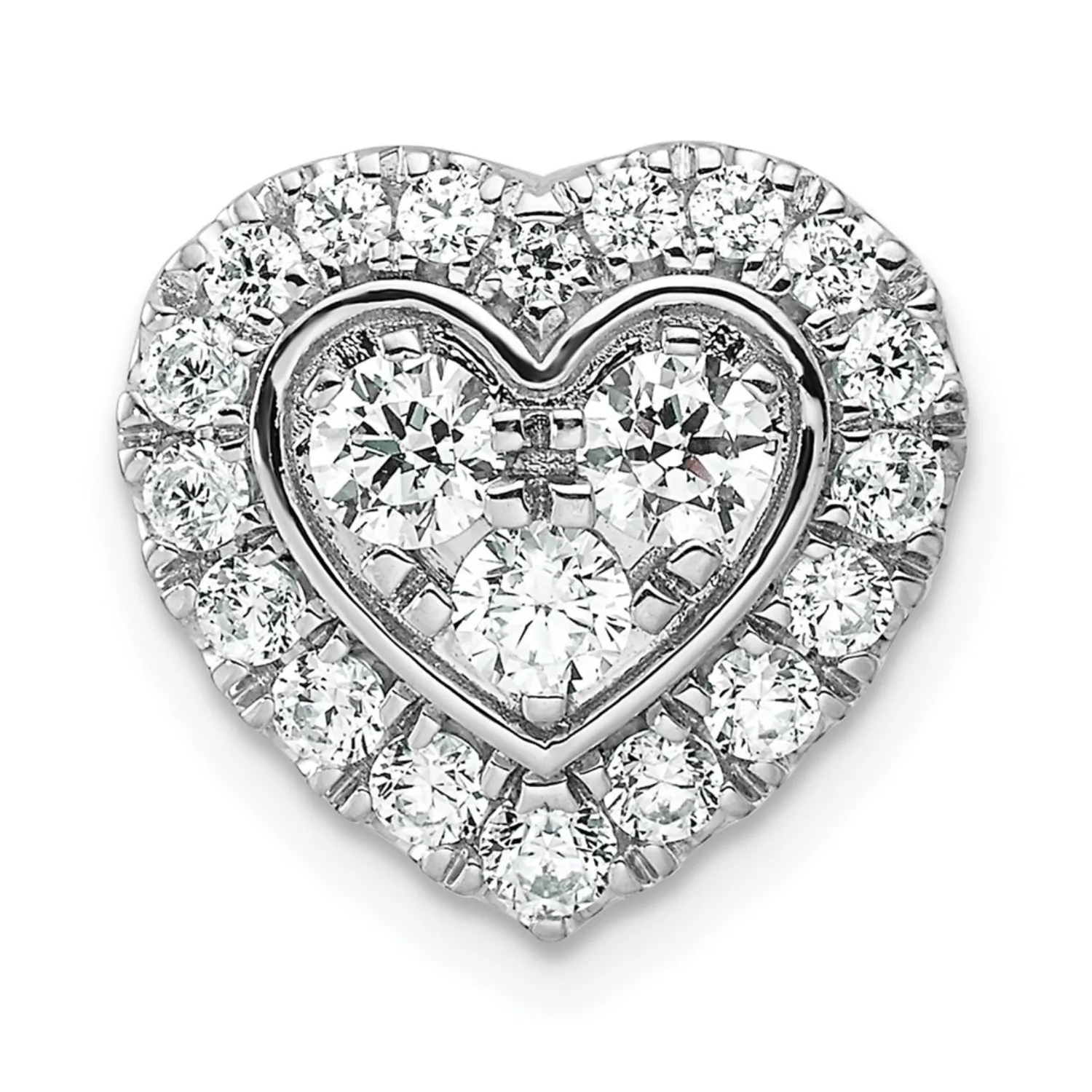 Lab Grown Diamond Halo Heart Chain Slide Pendant 14k Gold sold by Zulily