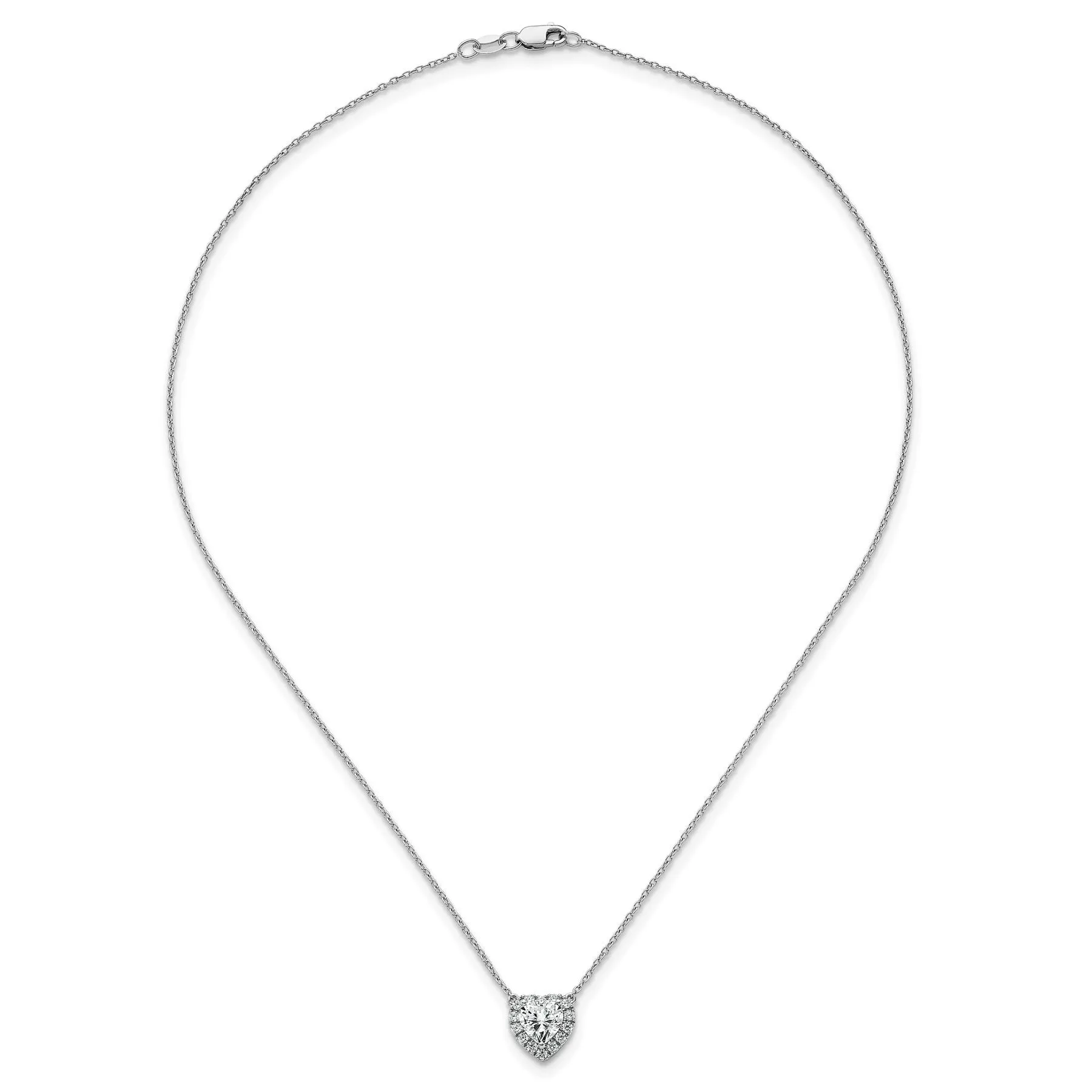 Lab Grown Diamond 14K Halo Heart Gold Necklace 1 1/5 ctw sold by Zulily product image thumbnail 4