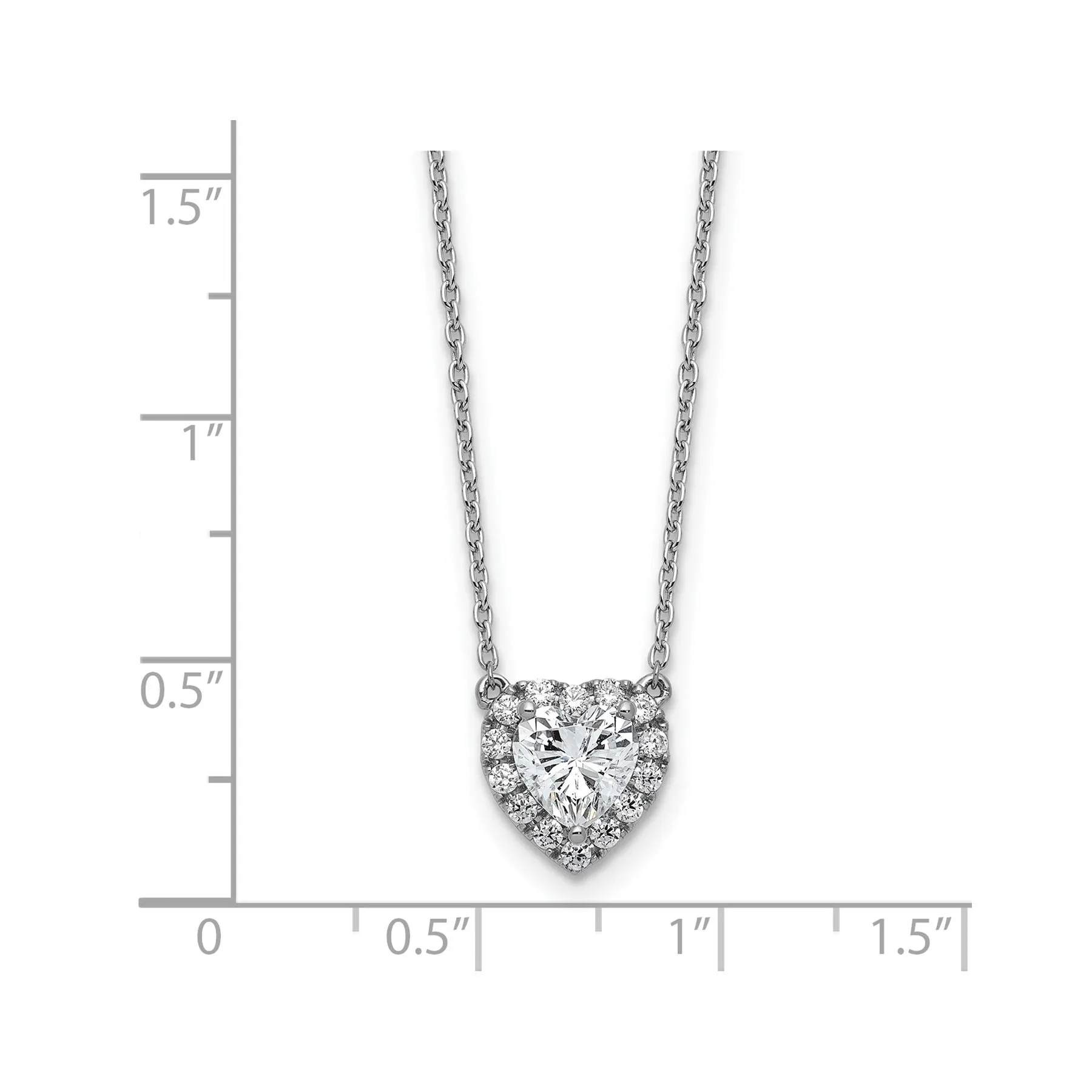 Lab Grown Diamond 14K Halo Heart Gold Necklace 1 1/5 ctw sold by Zulily product image thumbnail 5
