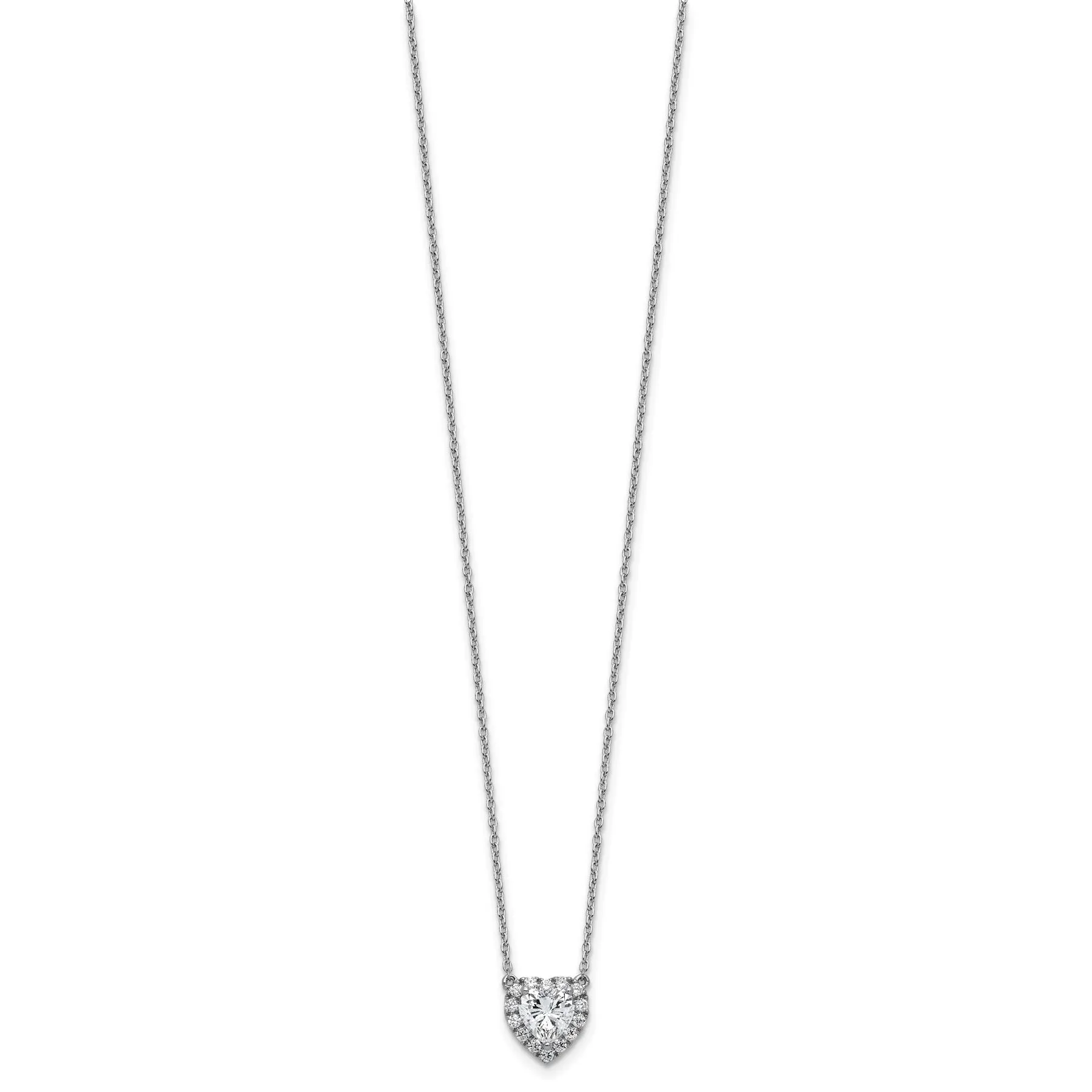 Lab Grown Diamond 14K Halo Heart Gold Necklace 1 1/5 ctw sold by Zulily product image thumbnail 2