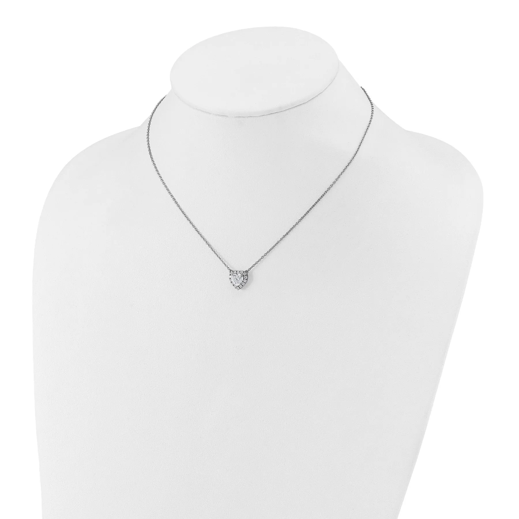 Lab Grown Diamond 14K Halo Heart Gold Necklace 1 1/5 ctw sold by Zulily product image thumbnail 3