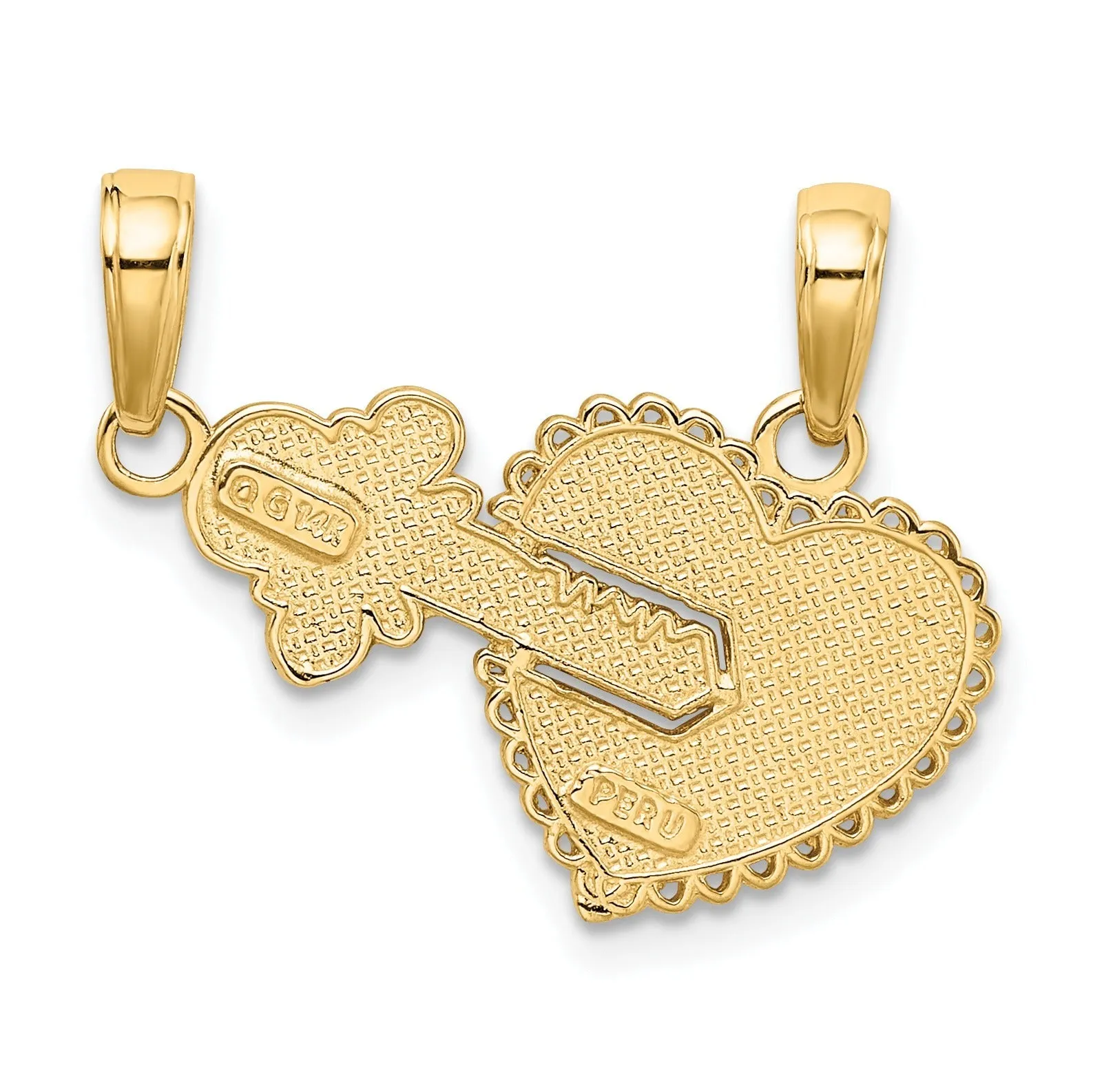 14K Solid Gold Break-Apart Charm Pendant for Couple sold by Zulily product image thumbnail 2
