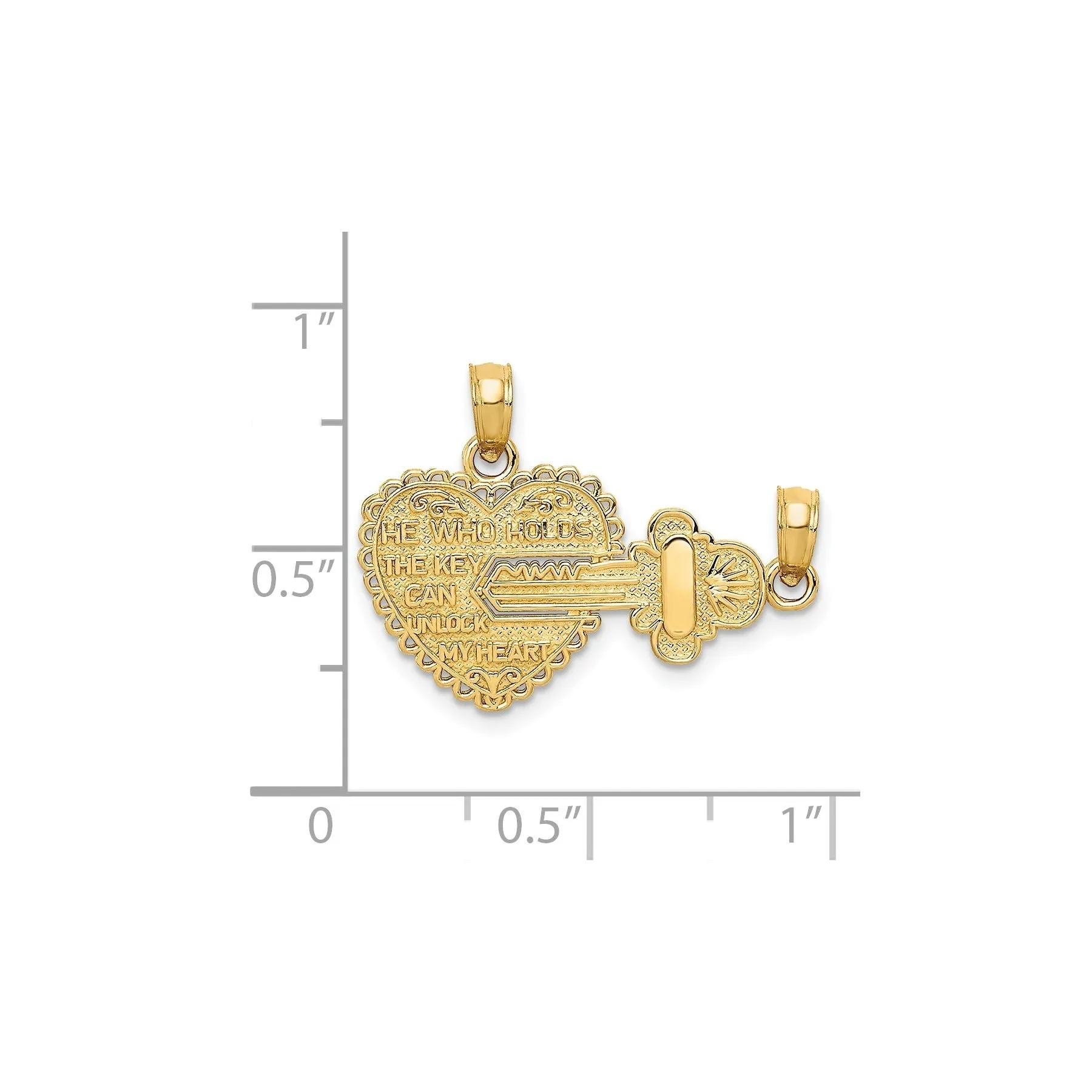14K Solid Gold Break-Apart Charm Pendant for Couple sold by Zulily product image thumbnail 4