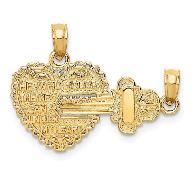 14K Solid Gold Break-Apart Charm Pendant for Couple made by Zulily