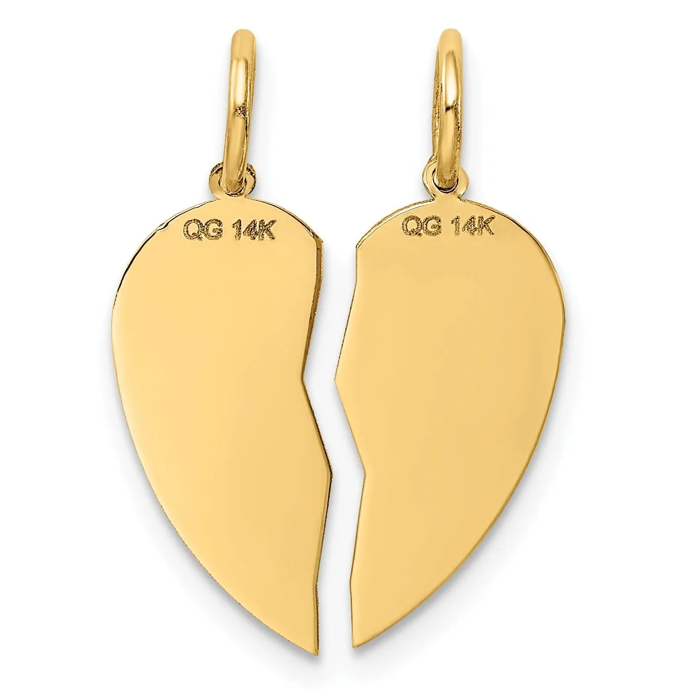 2-piece 14K Gold BEST FRIEND Charm Heart Pendant sold by Zulily product image thumbnail 2