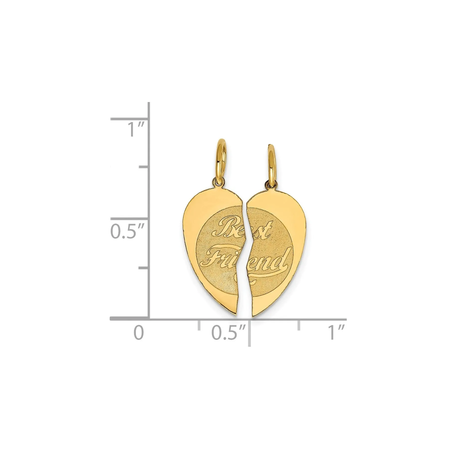 2-piece 14K Gold BEST FRIEND Charm Heart Pendant sold by Zulily product image thumbnail 4