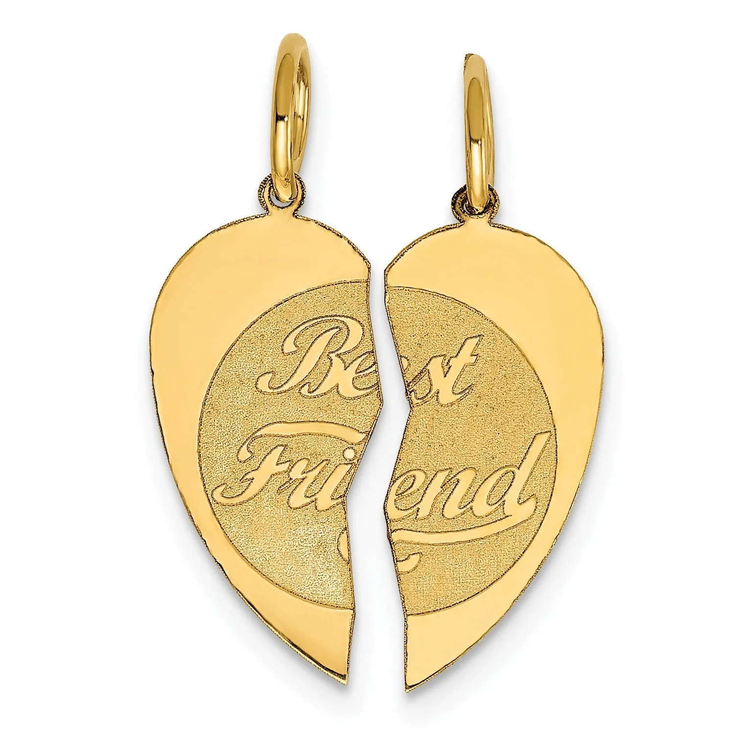 2-piece 14K Gold BEST FRIEND Charm Heart Pendant sold by Zulily
