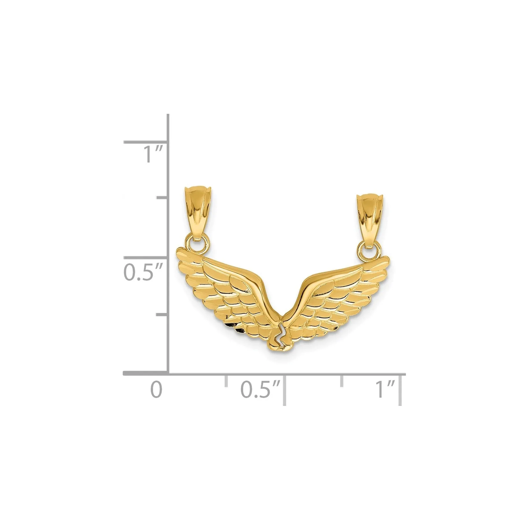 14k Gold 2-Piece Break Apart Angel Wing Pendant sold by Zulily product image thumbnail 3