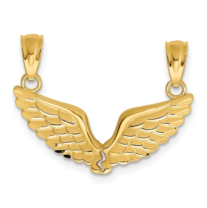 14k Gold 2-Piece Break Apart Angel Wing Pendant made by Zulily