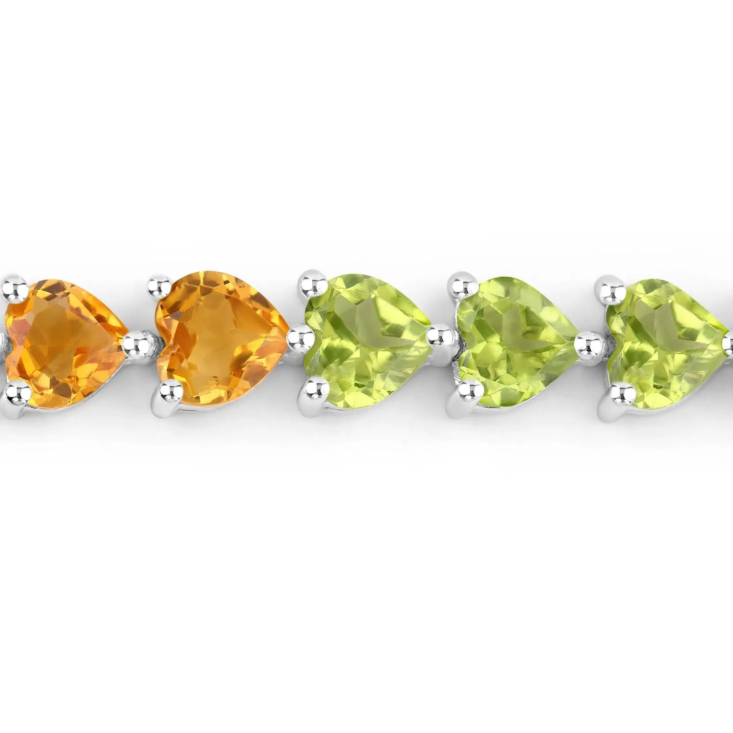 Heart Multi Birthstone Prong Silver Box Clasp Tennis Bracelet sold by Zulily product image thumbnail 4