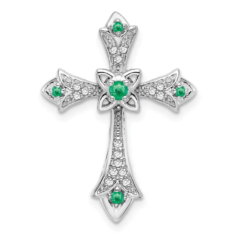 Gold Round Natural Emerald and Diamond Pendant made by Zulily