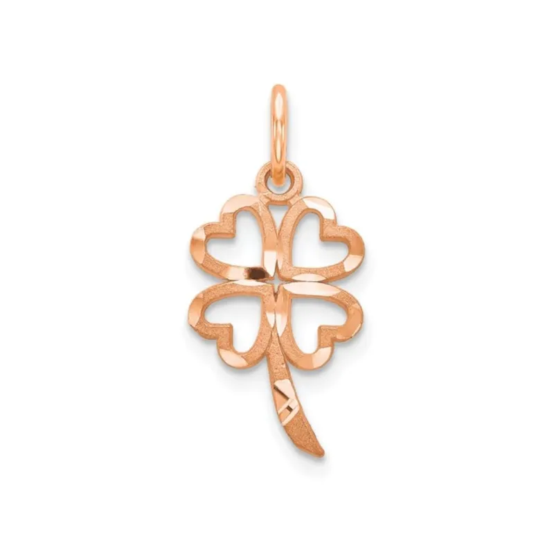 10K Rose Gold Four Leaf Clover Charm Pendant made by Zulily