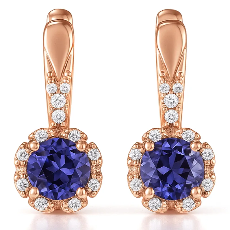 Natural Blue Iolite Sterling Silver Earrings made by Zulily