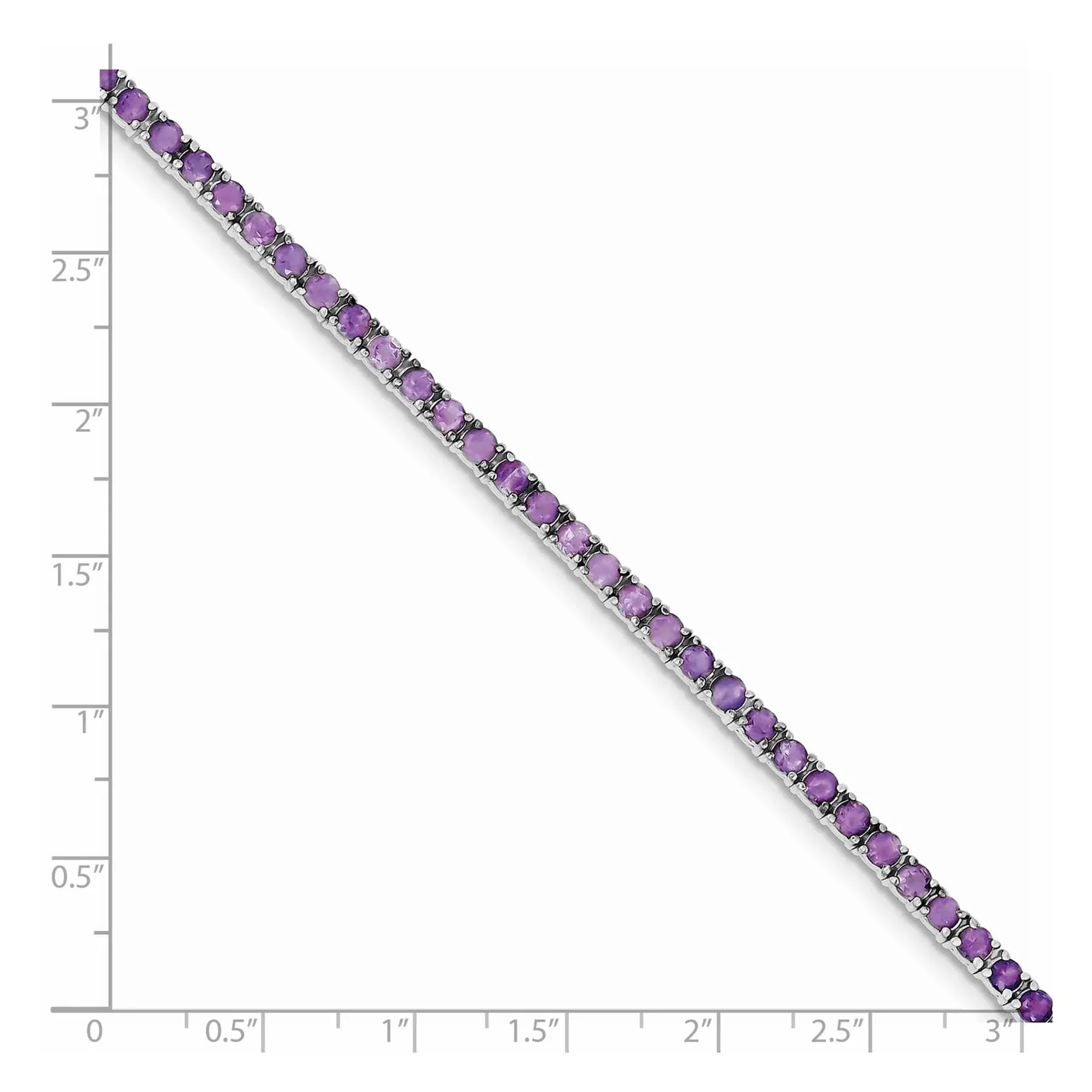 Genuine Amethyst Silver Tennis Bracelet sold by Zulily product image thumbnail 3