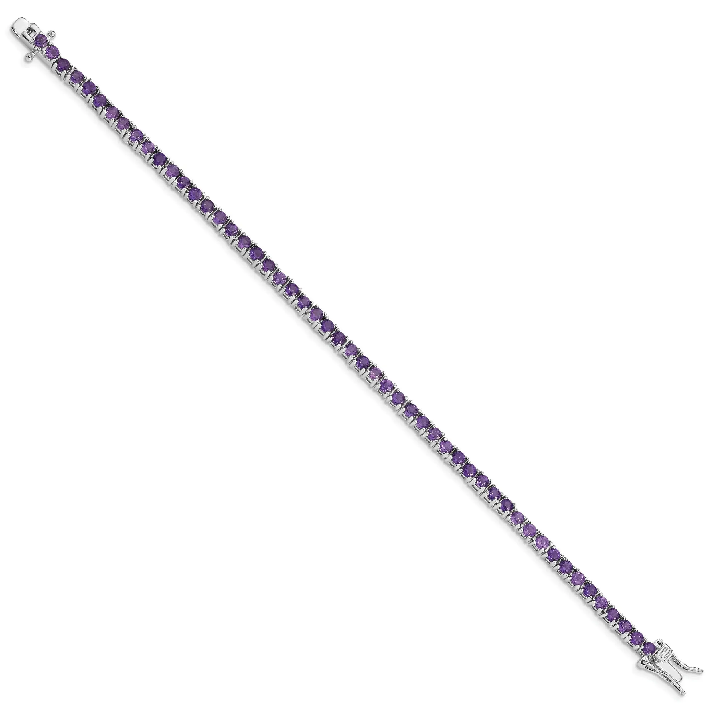 Genuine Amethyst Silver Tennis Bracelet sold by Zulily product image thumbnail 4