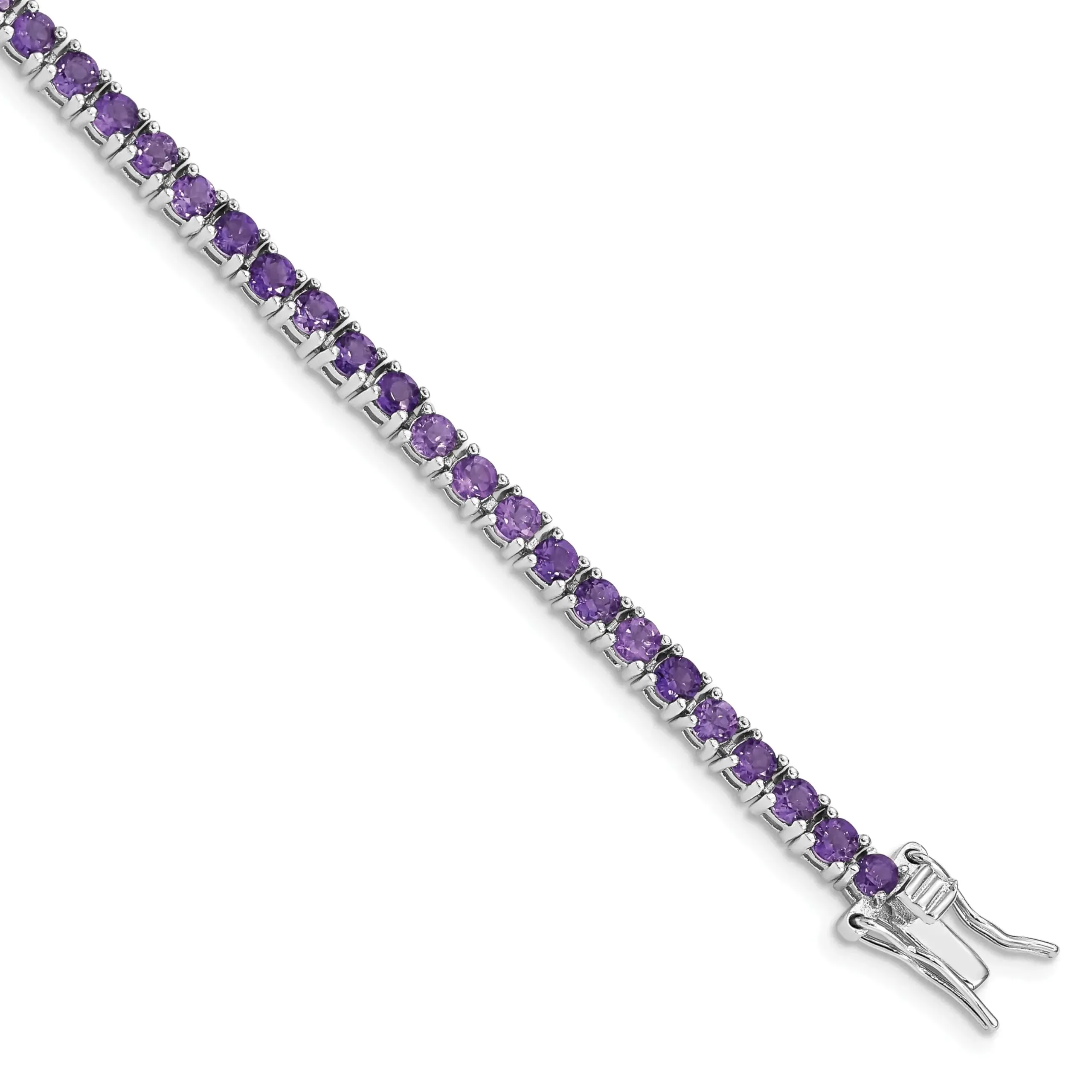 Genuine Amethyst Silver Tennis Bracelet sold by Zulily product image thumbnail 2