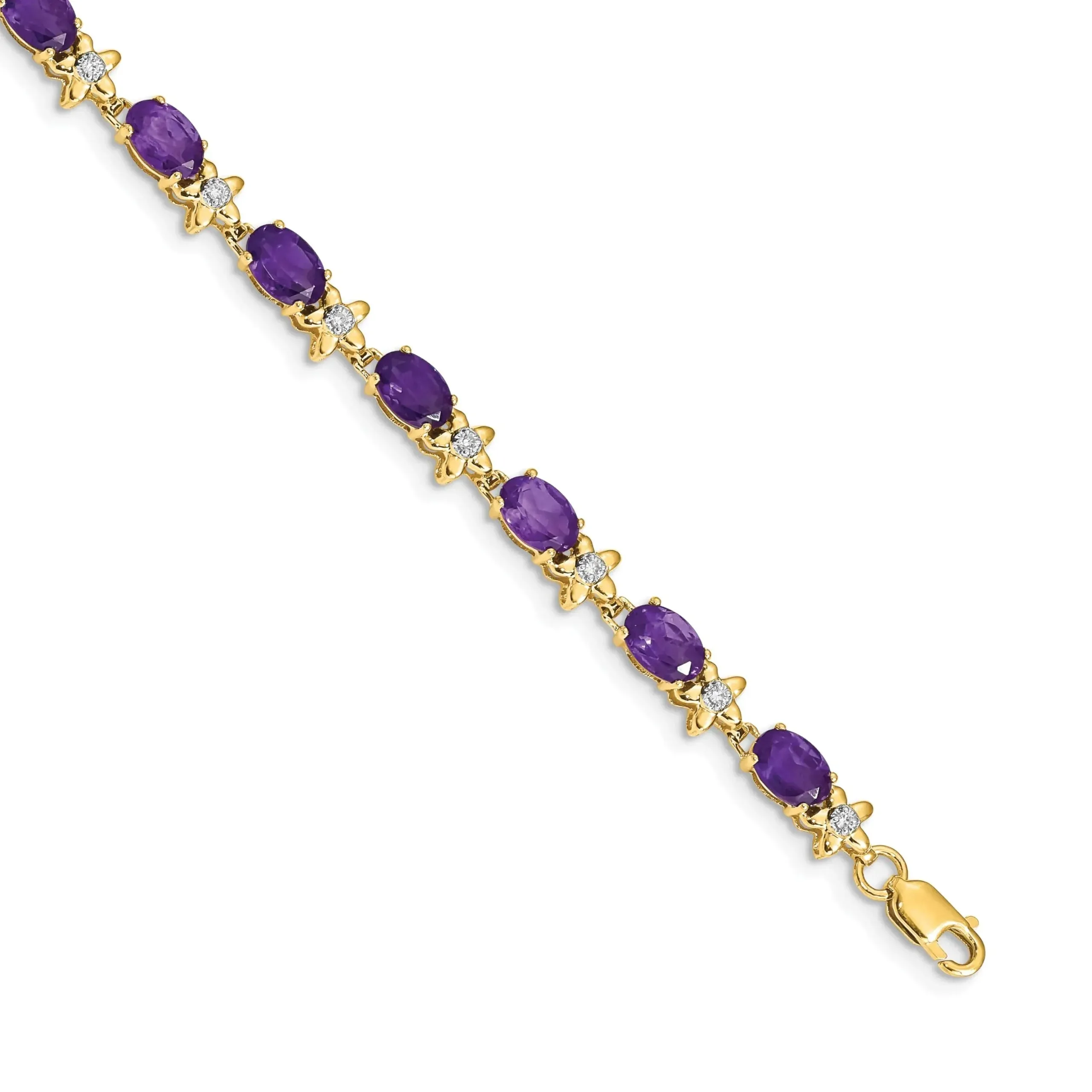 Genuine Purple Amethyst 14K Gold Floral Bracelet sold by Zulily product image thumbnail 2