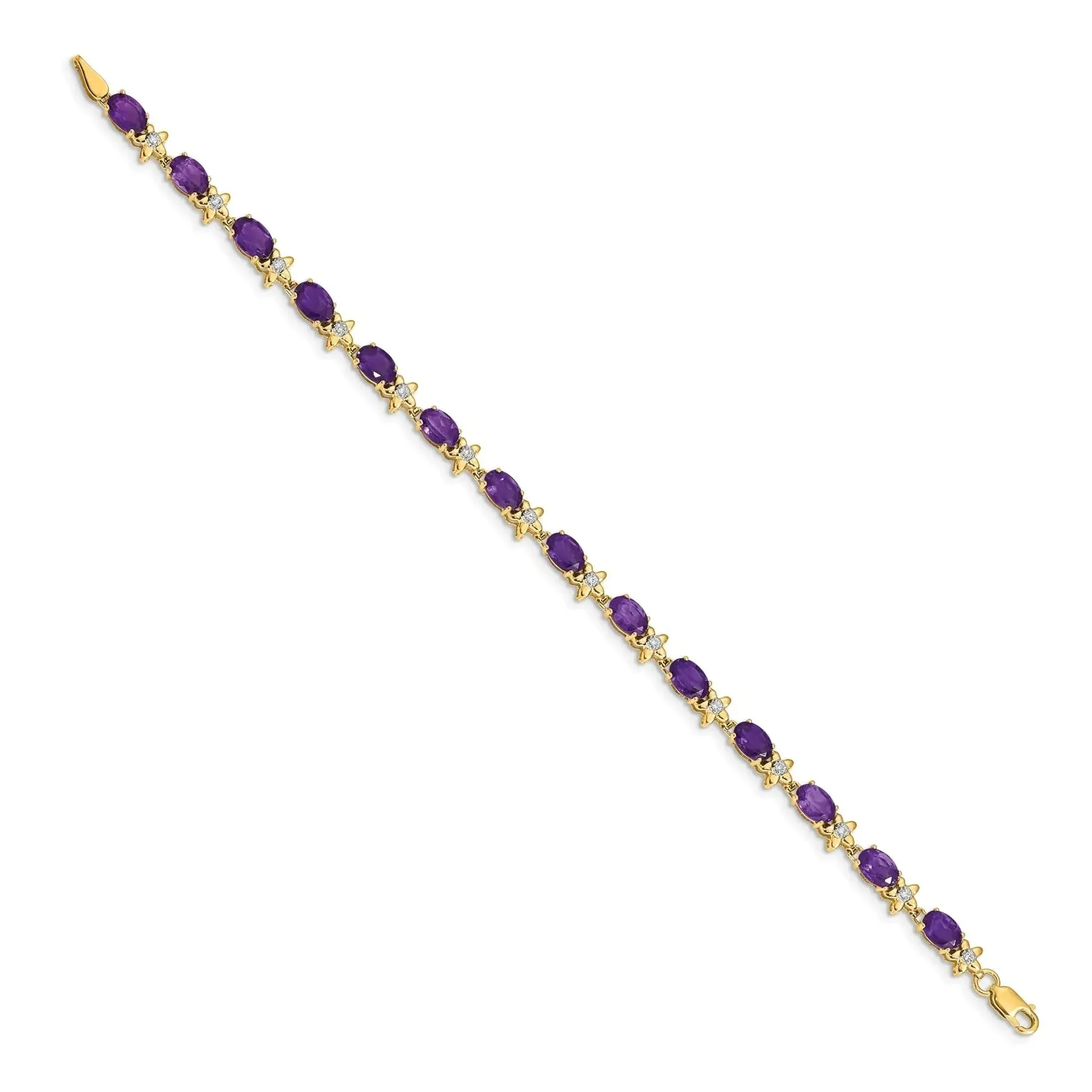 Genuine Purple Amethyst 14K Gold Floral Bracelet sold by Zulily product image thumbnail 3