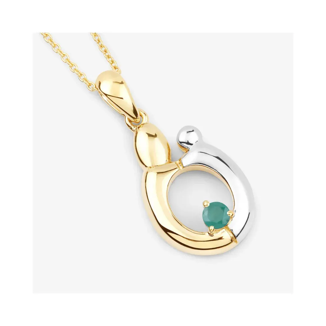 0.17 CTTW Heart Green Emerald Prong Silver Mom Pendant Necklace sold by Zulily product image thumbnail 2
