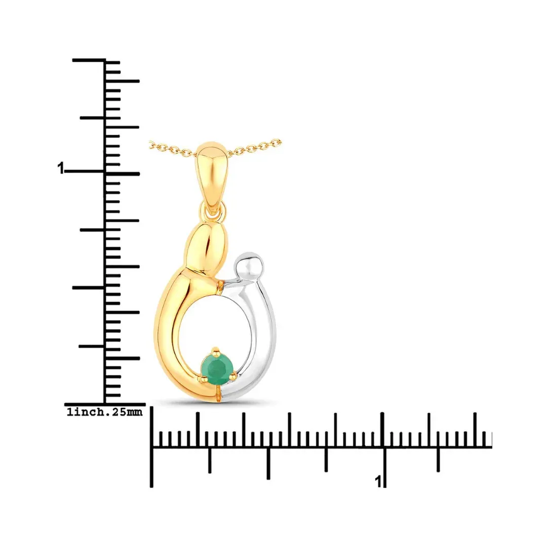 0.17 CTTW Heart Green Emerald Prong Silver Mom Pendant Necklace sold by Zulily product image thumbnail 4