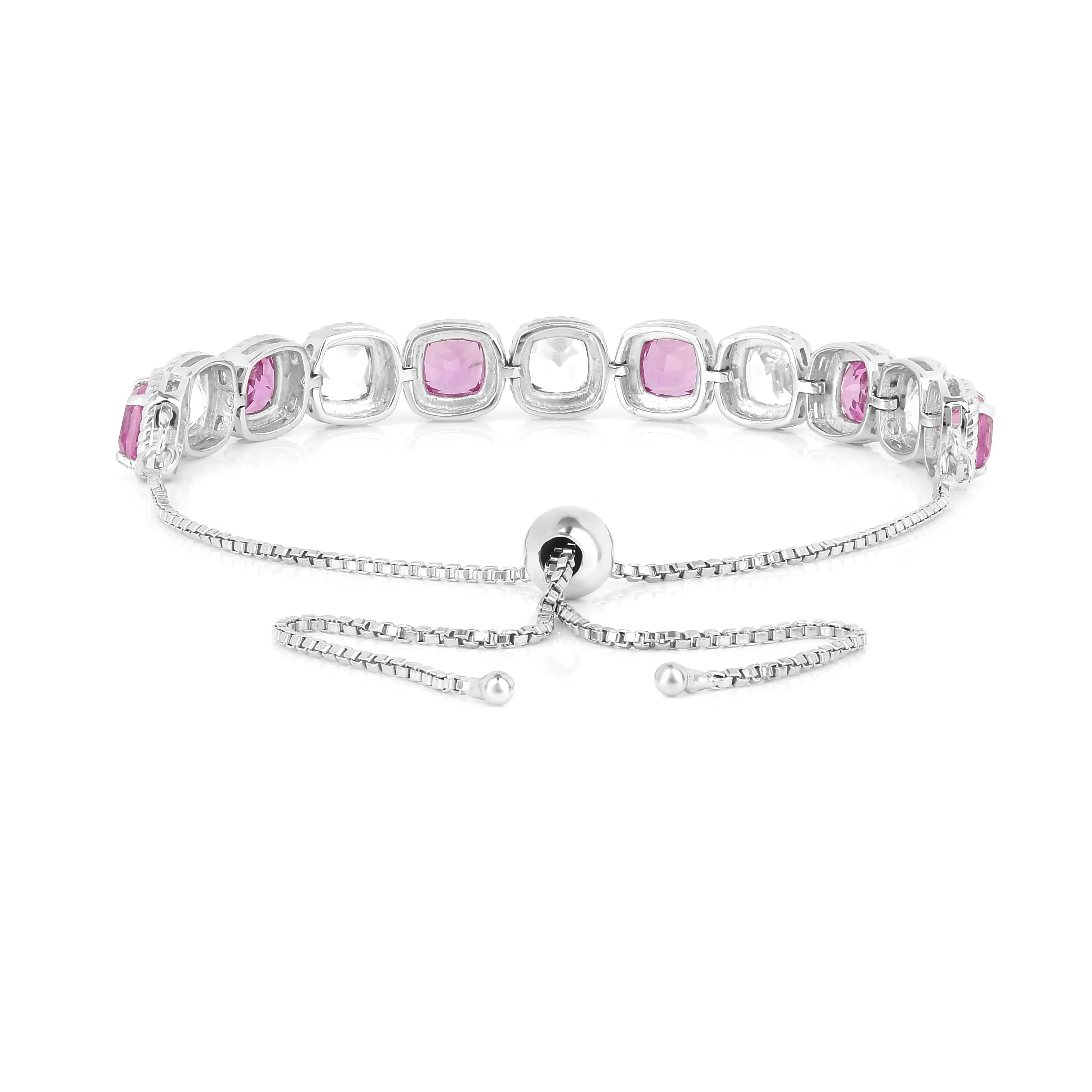 Lab Grown Pink Sapphire Tennis Bracelet sold by Zulily product image thumbnail 4
