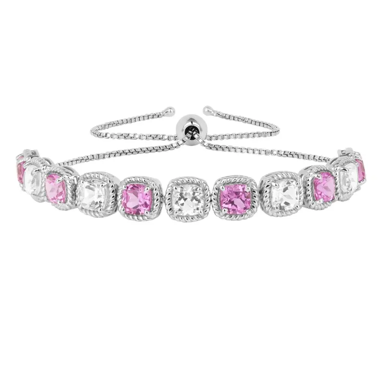 Lab Grown Pink Sapphire Tennis Bracelet made by Zulily