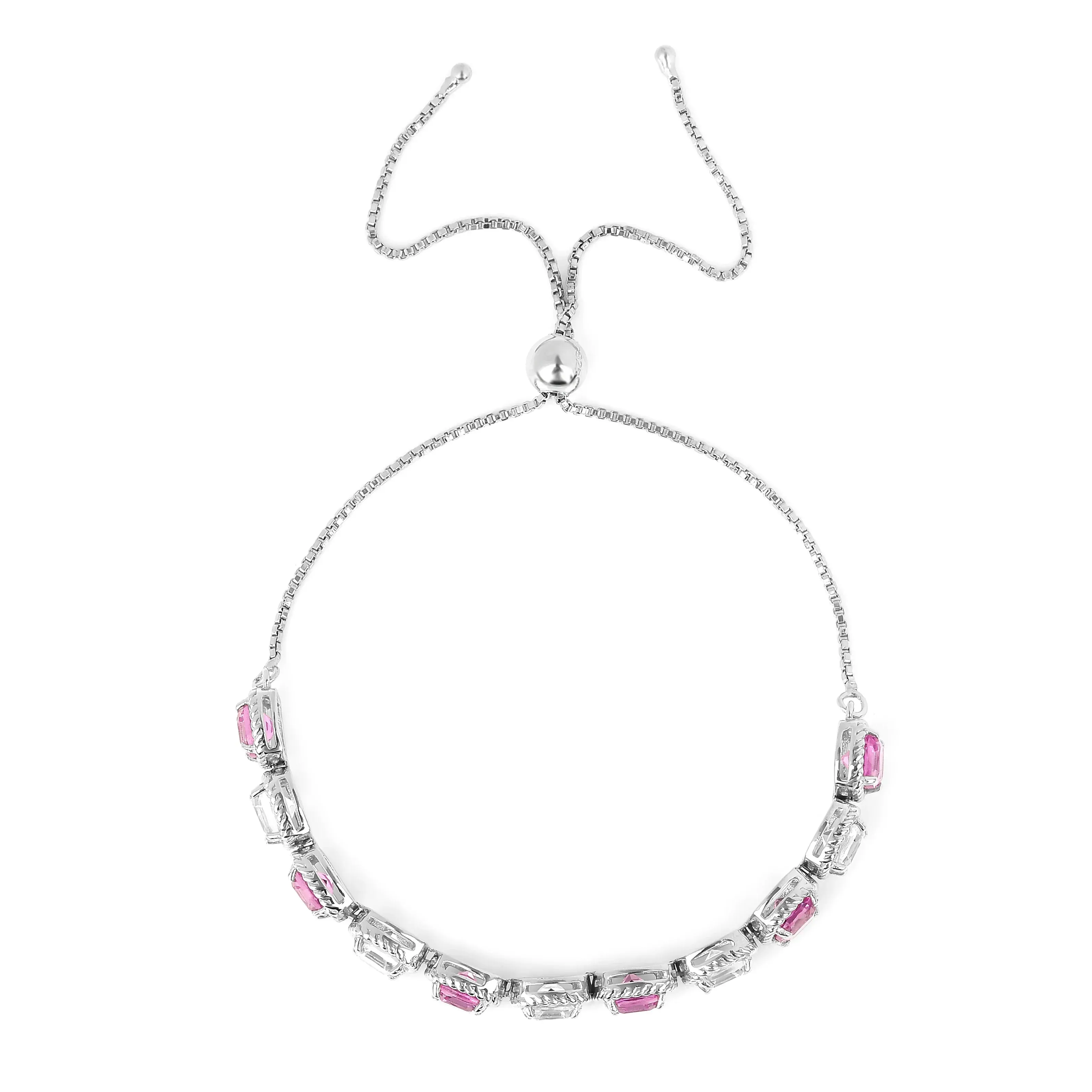 Lab Grown Pink Sapphire Tennis Bracelet sold by Zulily product image thumbnail 3