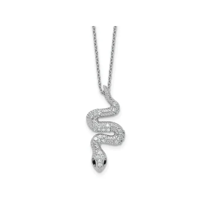 Black and White CZ Snake Necklace made by Zulily