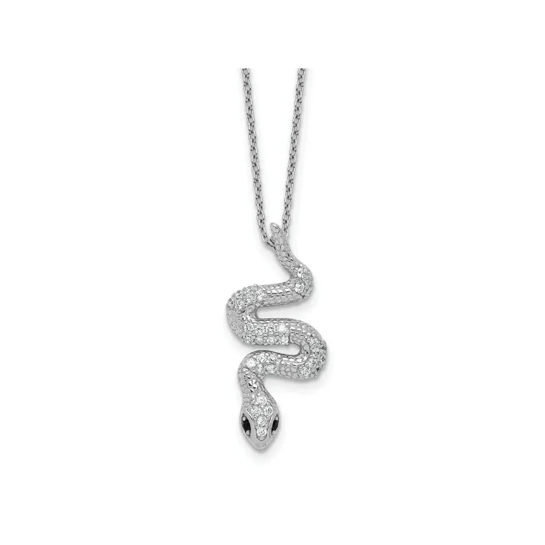 Black and White CZ Snake Necklace sold by Zulily