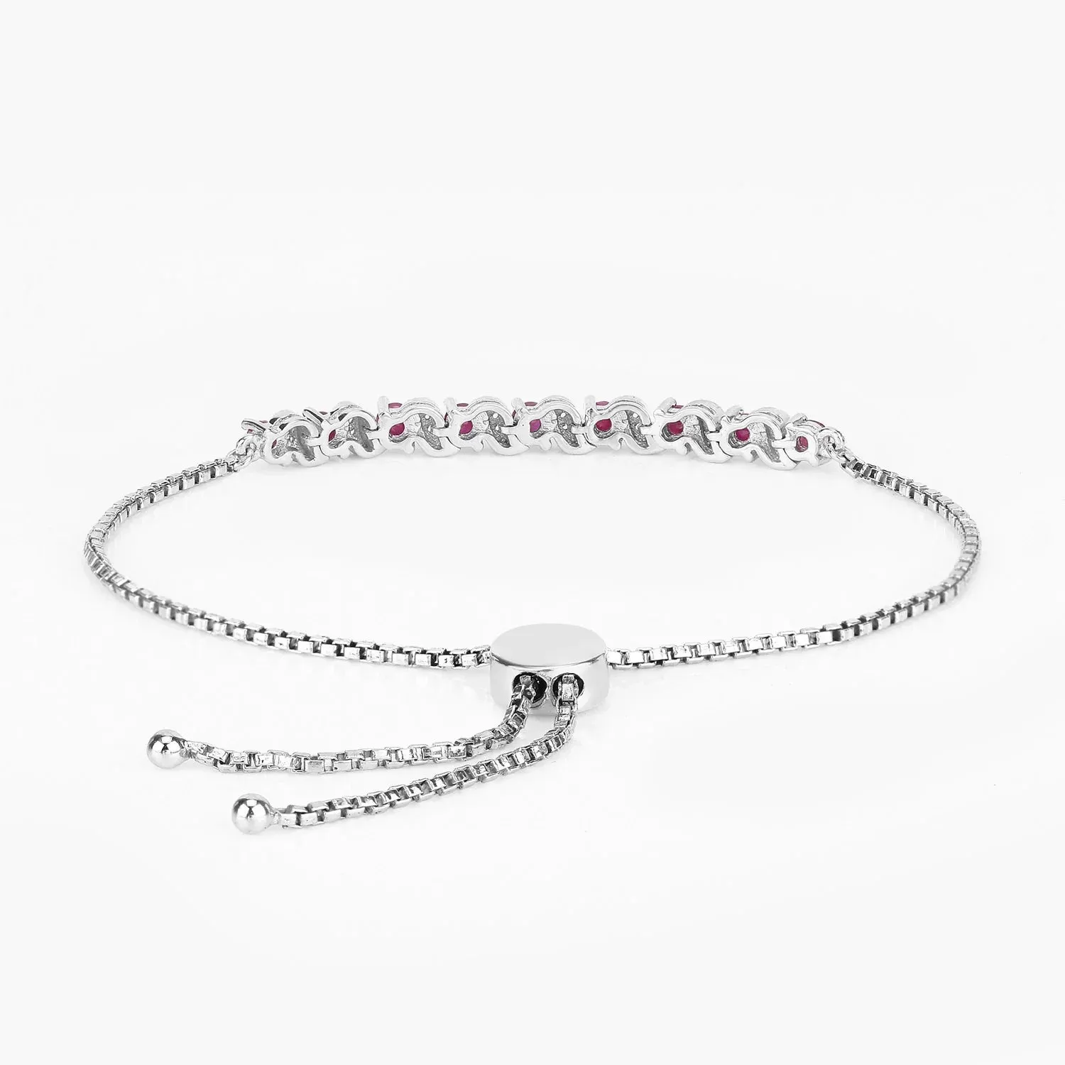 Genuine Ruby and White Topaz Bolo Bracelet sold by Zulily product image thumbnail 4