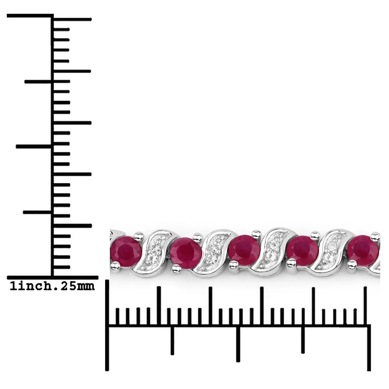 Genuine Ruby and White Topaz Bolo Bracelet sold by Zulily product image thumbnail 5