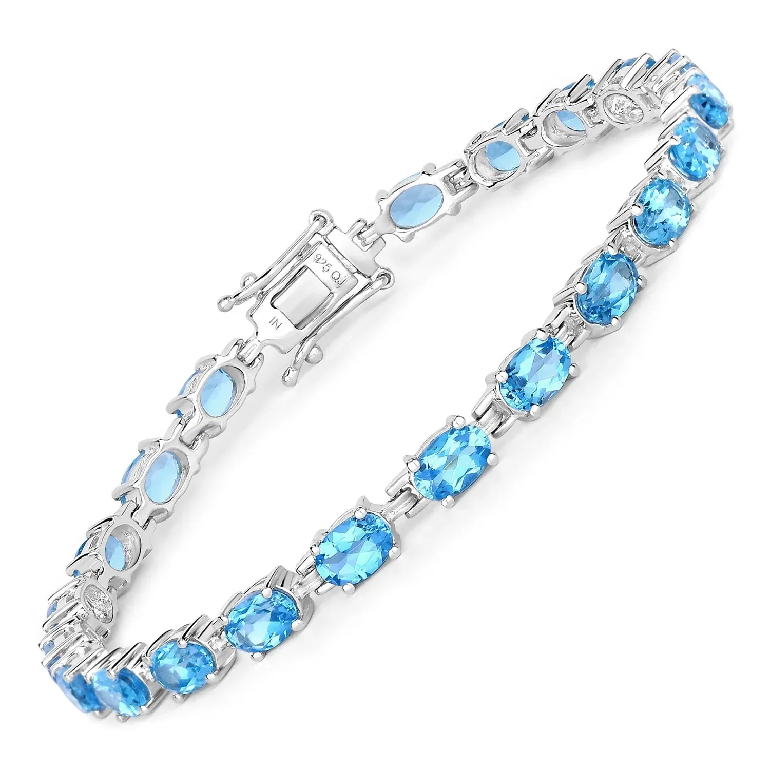 Genuine Swiss Blue Topaz Tennis Bracelet Silver sold by Zulily product image thumbnail 4