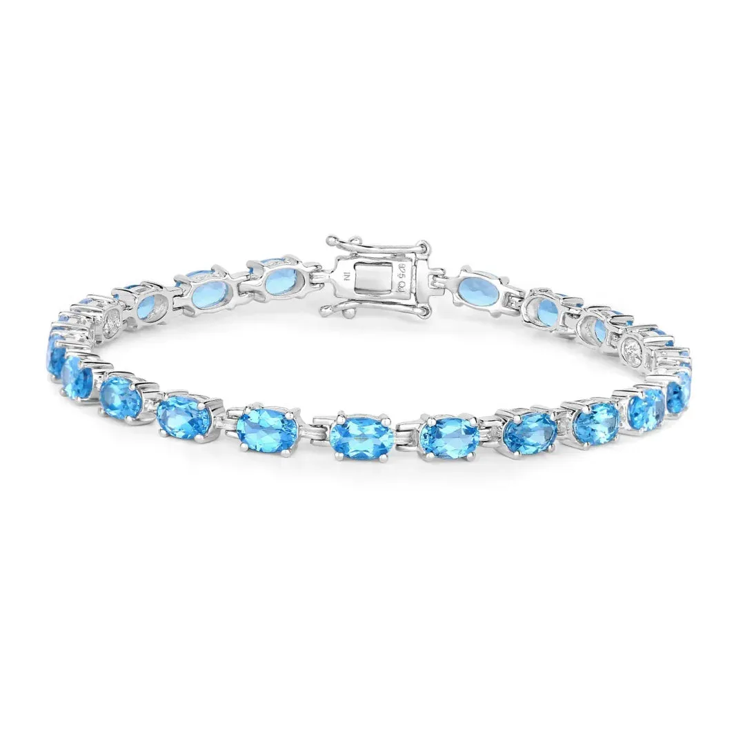 Genuine Swiss Blue Topaz Tennis Bracelet Silver sold by Zulily